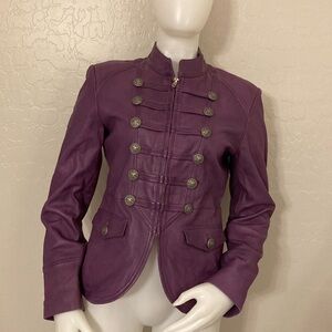 Vintage House Of Leather London Purple Military Jacket 14/Large